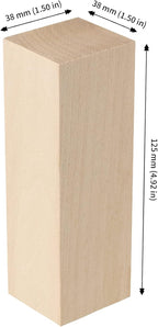 JAPCHET 12 Pieces 5 x 1-1/2 x 1-1/2 Inch Basswood Carving Blocks, Natural - Image 2