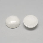 FASHEWELRY 50Pcs Natural White Jade Cabochons Flat Back Gemstone Cabochons Half - Image 2