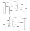 ANDGOO Large Acrylic Display Risers, 2 Sets Clear Rectangular Showcase by ANDGOO