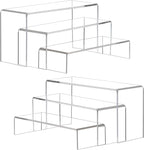 ANDGOO Large Acrylic Display Risers, 2 Sets Clear Rectangular Showcase by ANDGOO