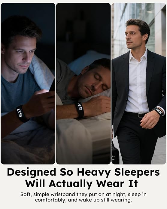 Vibrating Alarm Clock Watch for Heavy Sleepers, Silent Wake Up Bracelet & Smart - Image 4