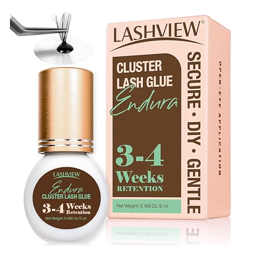 LASHVIEW Lash Cluster Glue Strong Hold, 3-4 Weeks Long-Lasting, Waterproof & by LASHVIEW