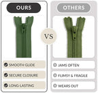12 Inch Army Green Nylon Coil Zipper | Closed-End Non-Separating Zipper - Image 8