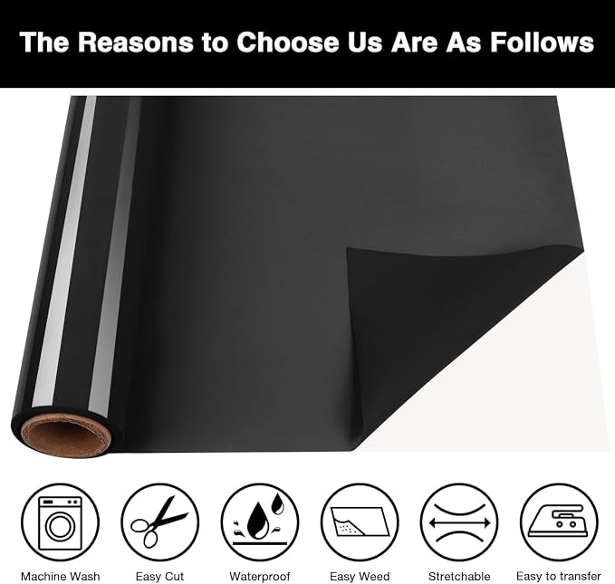 TORC Black Puff 3D HTV Vinyl Heat Transfer, Bags | Easy Cut & Weed | Compatible - Image 2