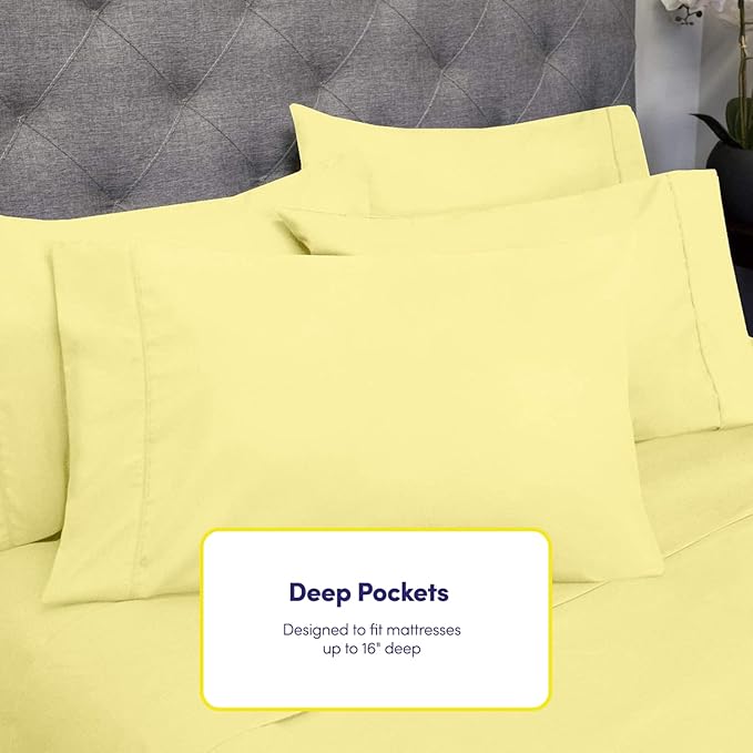 RV Queen Sheets Pale Yellow - Image 5