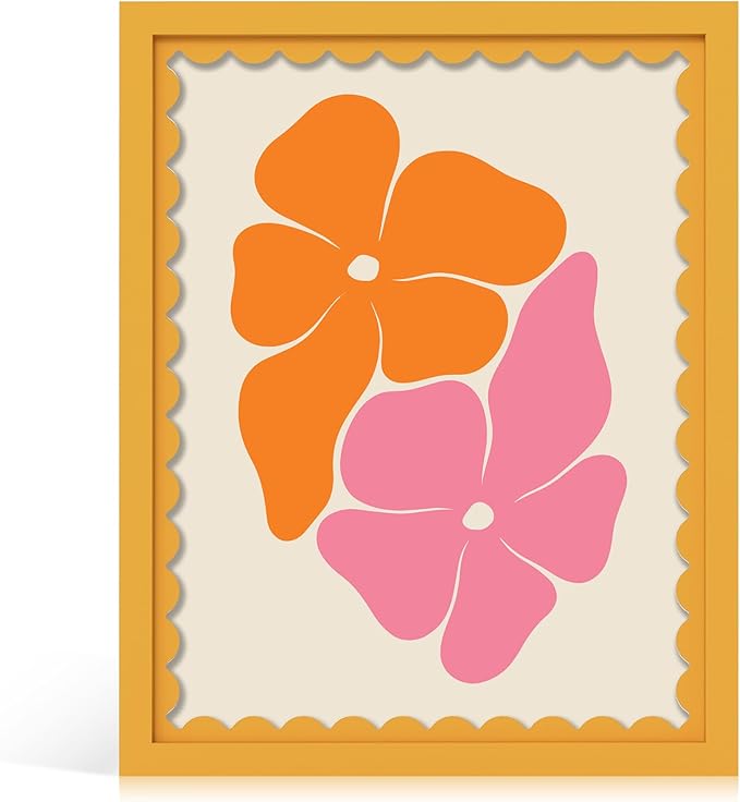 11x14 Picture Frame with Wavy Mat, Wooden Real Glass 11 x 14 Photo Frame by THKRLOF
