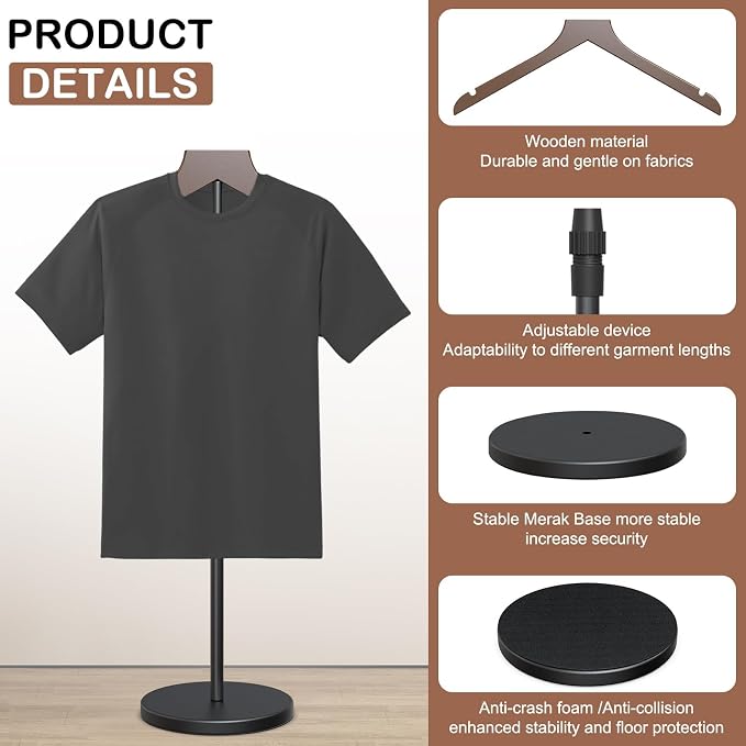 4 Pack Shirt Display Stand, 18-34 Inch Height Adjustable Mannequin Torso - Image 3