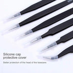 6PCS Precision Tweezers Set, Upgraded Anti-Static Stainless Steel Curved of - Image 6