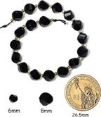 34pcs Natural Black Tourmaline Stone Beads - Image 2
