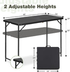 4ft Folding Table with Adjustable Height, 2-Level Foldable Table with HDPE Top - Image 3