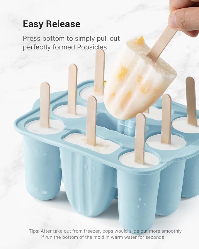 Popsicle Molds for Kids, 9 Pieces Popsicles Molds Silicone BPA- Free Popsicle - Image 5