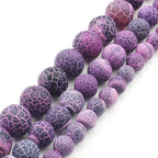 48pcs Natural Matte Purple Oxidized Gemstone Beads，8mm Frosted Round Loose - Image 7