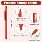 Piochoo Pens, 8 Pack Black Ink Gel Pens Ballpoint Smooth Writing Pens - Image 2