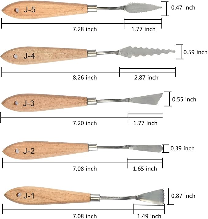 FOCCTS 13 Pcs Palette Knife Set, Stainless Steel Spatula Knives, Wooden Handle - Image 2