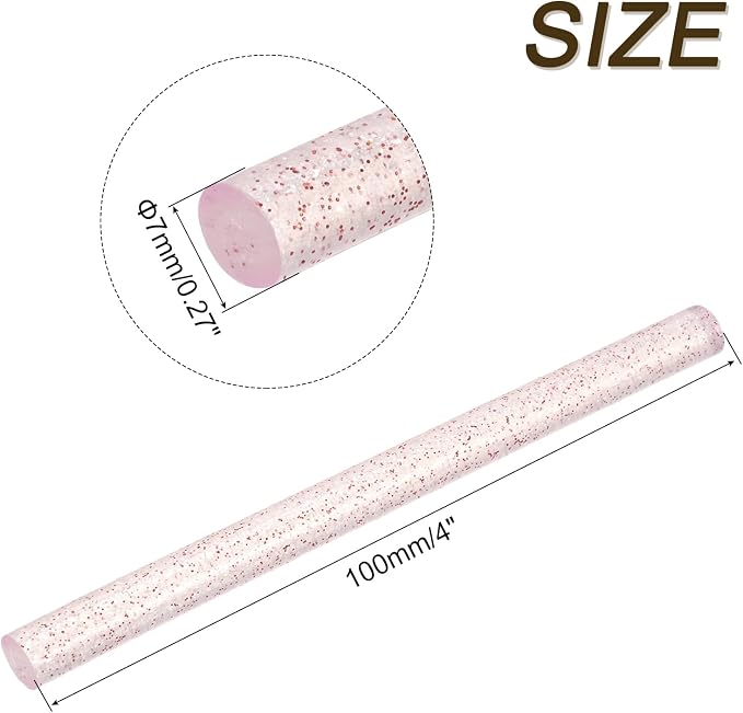 uxcell Mini Hot Glue Sticks for Glue Gun 7mm x 100mm Glitter Transparent Pink - Image 2