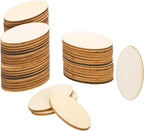 PATIKIL 60PCS Oval Wood Pieces 1.6 Inch Unfinished Oval Shape Wooden Blank by PATIKIL