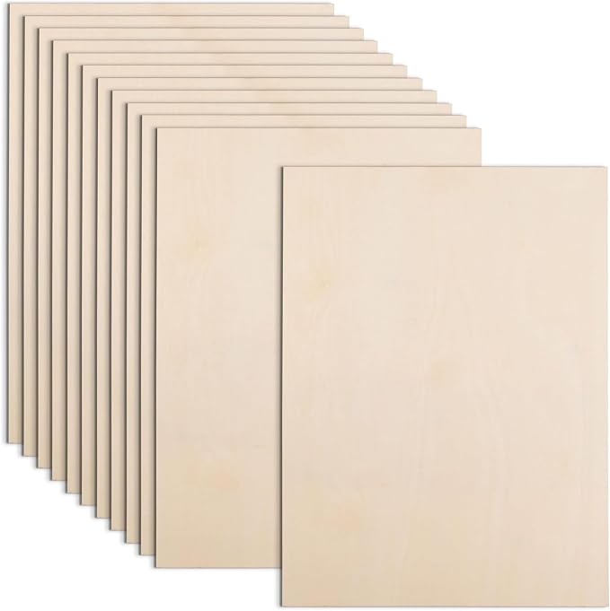 AWIZOM 12 Pack Basswood Sheets for Crafts 12 x 16 x 1/16 Inch-2 mm Thick by AWIZOM