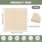 2 Pack Plywood Sheets, 17.1" x 17.1"x 8/25" Basswood Sheets | 8mm Basswood - Image 2