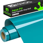 VINYL FROG Teal Heat Transfer Vinyl Roll 12" x12ft Matte HTV Vinyl | Aqua Iron by VINYLFROG