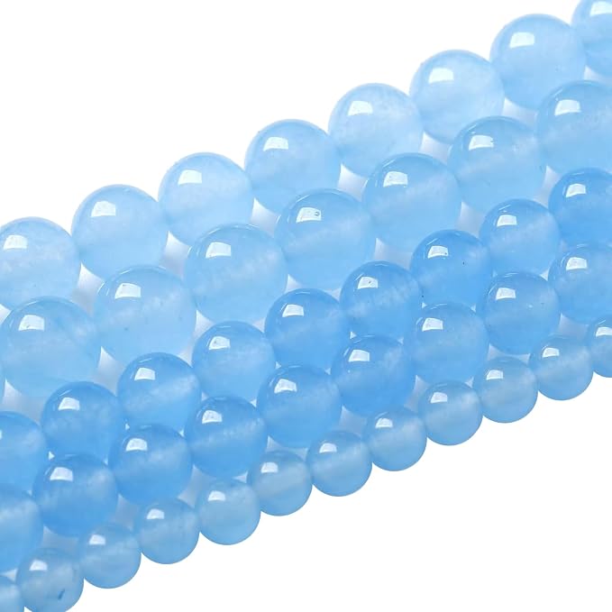 180pcs 4mm Blue Natural Chalcedony Aquamarines Stone Beads by NaturalStoneBeads