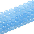 180pcs 4mm Blue Natural Chalcedony Aquamarines Stone Beads by NaturalStoneBeads