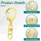 25 Pack Lobster Claw Clasps Keychain Kit, Bronze Keychain Clip - Image 4