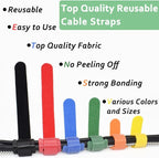 80pcs Cable Ties Reusable Multicolor Wire Ties Cable Management Cord Ties - Image 5