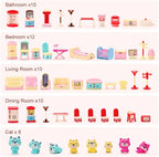 BananMelonBM 50 Pack Kids Little Dollhouse Furniture Toys House Big Dreams - Image 3