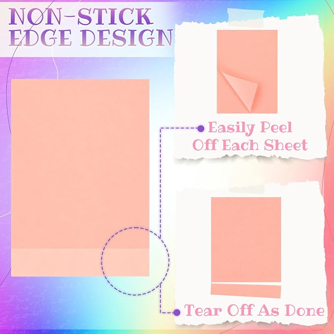 Kajaia 24 Pads Full Adhesive Sticky Notes Colorful Sticky Notes Adhesive Memo - Image 3