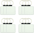 12 Pcs Sublimation Blank Keychains, PU Leather White Keychains Ornament Pendants by Goodhelperathome