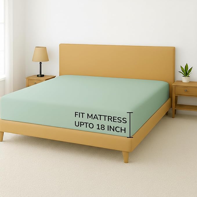 Feather & Stitch Fitted Bottom Sheet Only King Size 500 TC-1 Piece 100% Cotton - Image 5