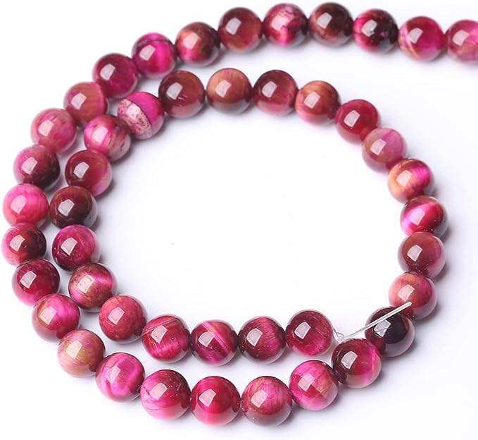 Natural Rose Red Tiger Eye Beads - Image 5