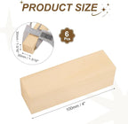 MECCANIXITY 6Pcs Basswood Sticks, 1.2" x 1.2" x 4" Square Wooden Dowel Rods - Image 2