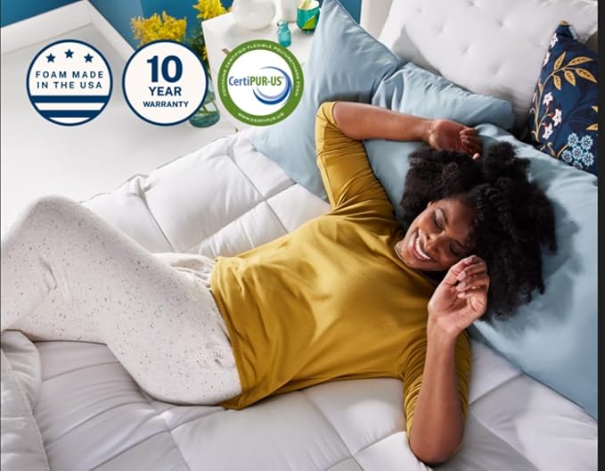 Sleep Innovations Cooling Comfort Gel Memory Foam Dual Layer Mattress Topper - Image 6