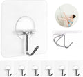 JINSHUNFA Adhesive Wall Hooks for Hanging Heavy Duty Towel Coat Hooks Waterproof Transparent Hook for Bathroom Shower Kitchen Keys Door Outdoor Home Improvement Utility Hook 8 Pack