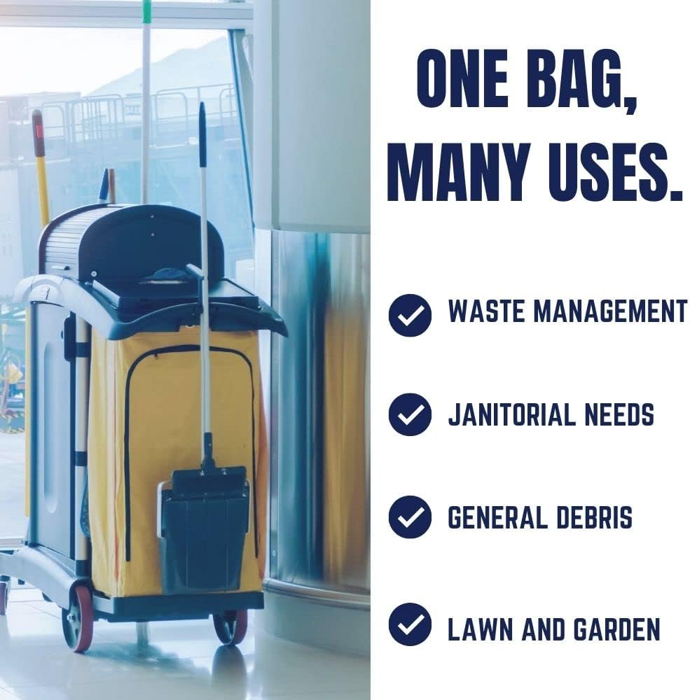 Plasticplace - W14LDB 12-16 Gallon Trash Bags │ 1.2 Mil │ Black Garbage Can Liners │ 24" x 31" (250 Count)