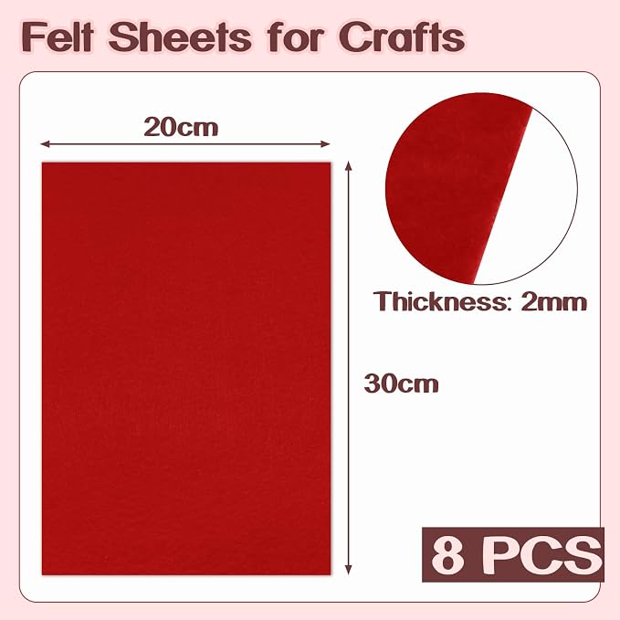 Luomorgo 8 Pcs 8 x 12 Inch Stiff Felt, 2mm Thick, - Image 4