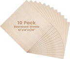 10Pack Basswood Sheets 1/16, 11.8"*11.8" 1.5mm Basswood by Unknown
