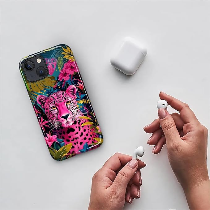 ZHEGAILIAN Case for iPhone 14 Plus, Panther Leopard Flower Durable Shockproof - Image 3