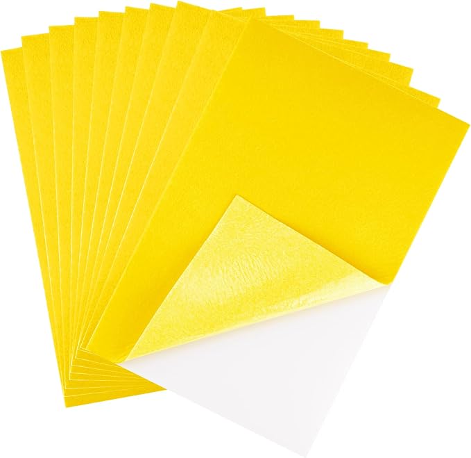CHRORINE 10 Pcs Yellow Felt Fabric Sheets Self Adhesive Felt Sheets 8 x 12 by CHRORINE