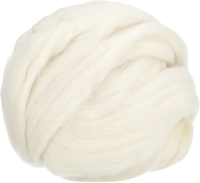 uxcell Needle Felting Wool, 8.5 Oz Nature Fibre Wool Yarn Roving by uxcell