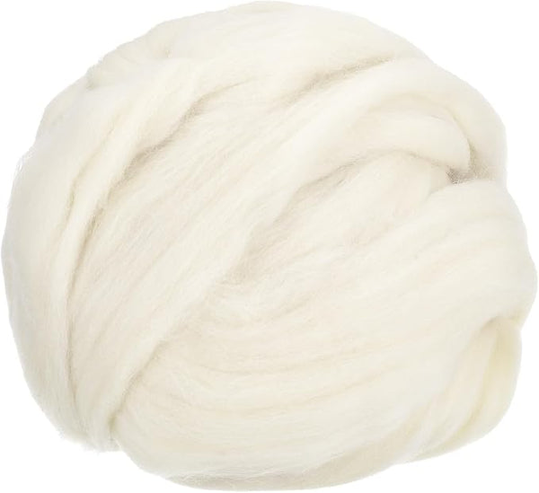 uxcell Needle Felting Wool, 8.5 Oz Nature Fibre Wool Yarn Roving by uxcell