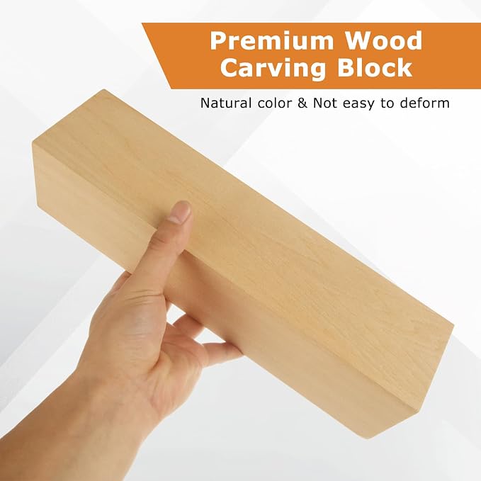 2 Pack 12 x 3 x 3 Inch Large Basswood Carving Blocks | Premium Unfinished - Image 3