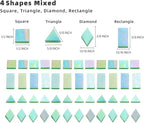 200 Pieces Bulk Iridescent Mosaic Glass Tiles, 4 Shapes Mixed Stained Glass - Image 4