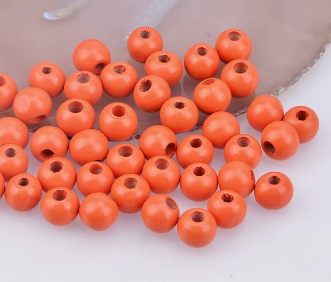 AD Beads Wood Spacer Loose Wooden Craft Beads Big Hole Beads Assorted - Image 2