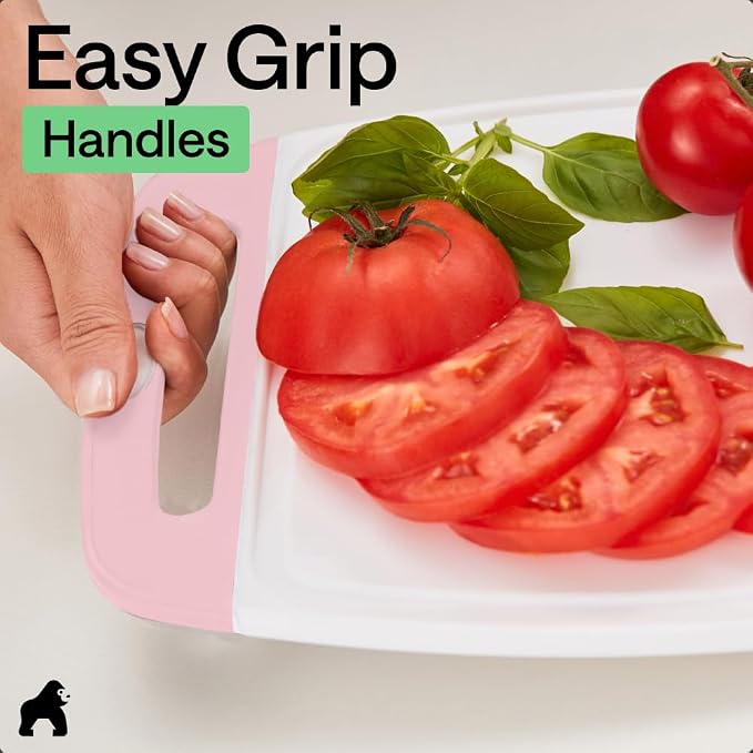 GORILLA GRIP BPA-Free Reversible Kitchen Cutting Board Set of 3, US Designed - Image 8