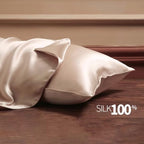 Beige Silk Pillow Cases Queen, 100% Mulberry Silk Pillowcase - Image 5