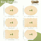 FSWCCK 24 Pieces Unfinished Hanging Wood Sign Blank - Image 2