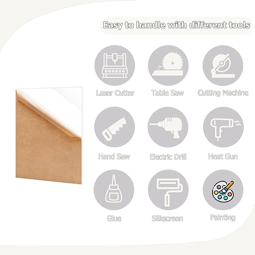 2 Pack 8'' x 12'' Opaque White Acrylic Sheet, 3mm Thick Acrylic Plexiglass - Image 4