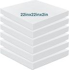 Frienda 6 Pack 2" X 22" X 22" Upholstery High Density Foam Cushion White by Frienda